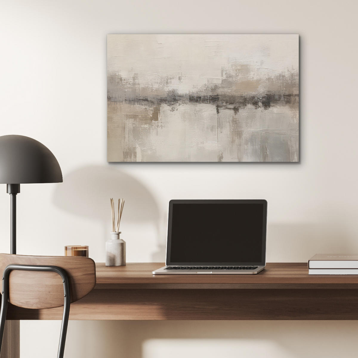 AKUSTIKBILD Moderne Kunst - Abstrakt - Beige Wanddeko 70x50 cm - Beige, Kunststoff (70/50/0.9cm) - MuchoWow