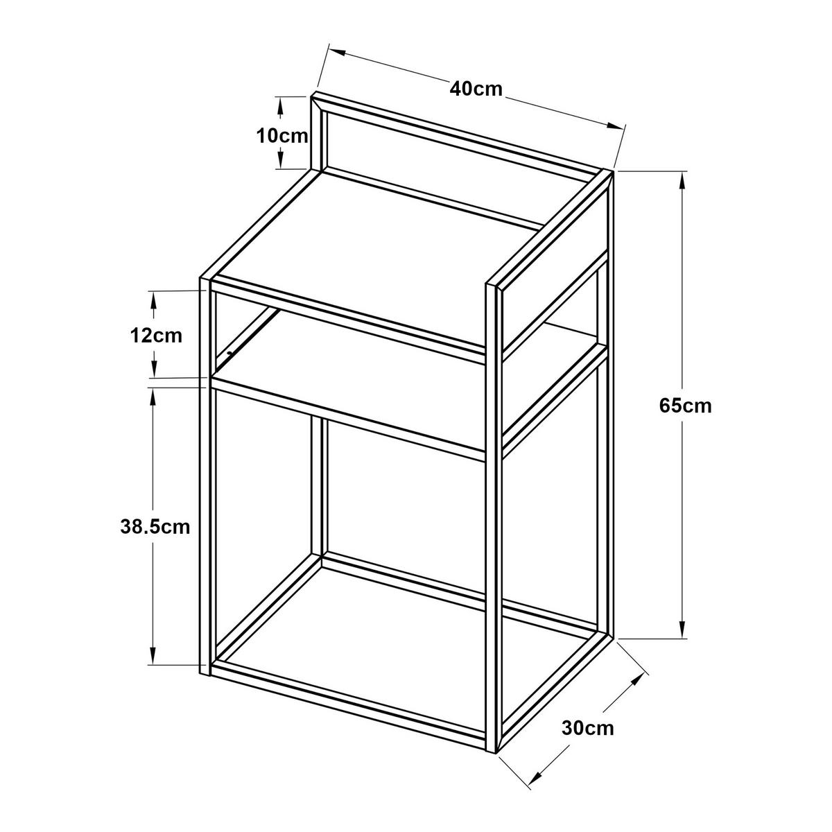 BEISTELLTISCH Riihimäki - Weiß, Metall (30/40/65cm) - [en.casa]