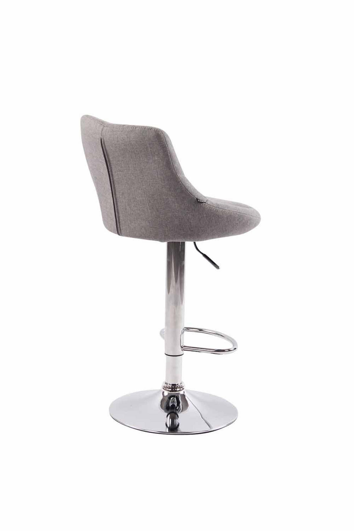 BARHOCKER 2er Set Stoff grau - Chromfarben/Grau, Textil/Metall (46/83/49cm) - CLP