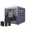 FALTPAVILLON 2,5x2,5m Smoky Grau inkl. 4 Fußgewichten - Grau, Metall (250/245/250cm) - QUICK STAR