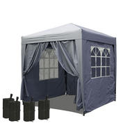 FALTPAVILLON 2x2m Smoky Grau inkl. 4 Fußgewichten - Grau, Metall (200/245/200cm) - QUICK STAR