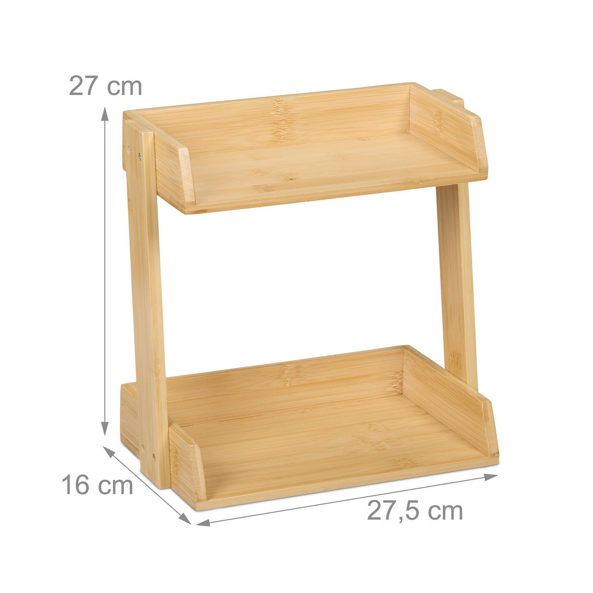 GEWÜRZREGAL - Hellbraun, Holz (27.5/27/16cm) - Relaxdays