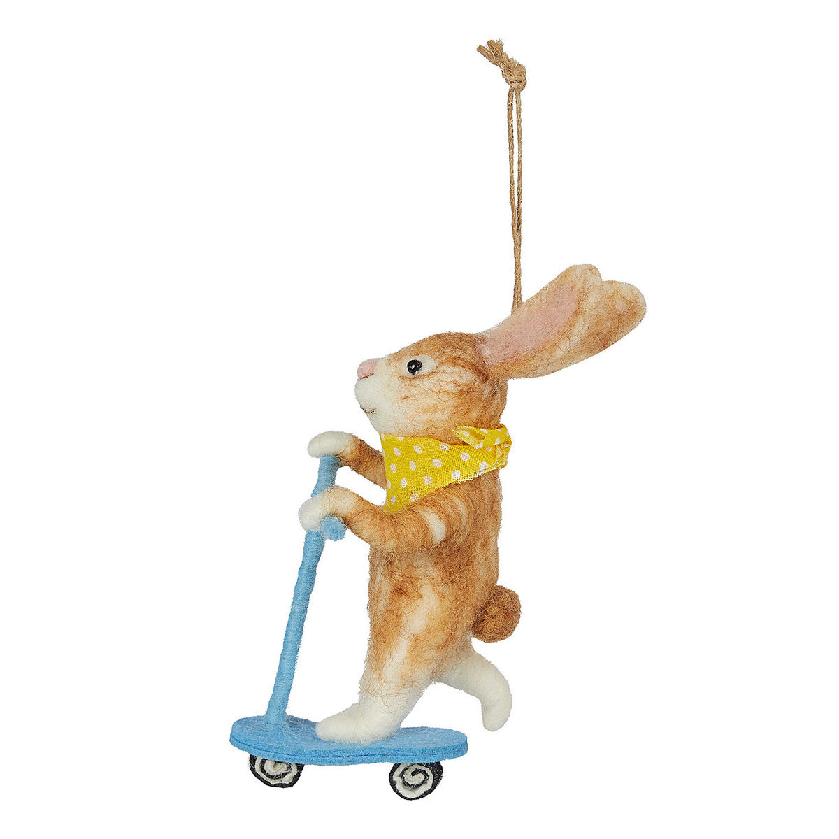 ANHÄNGER FUNKY FRIENDS Häschen Scooter - Braun, Textil (6/14/8cm) - Butlers