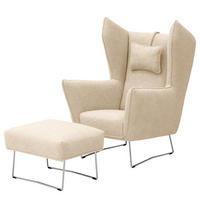 SESSEL - Chromfarben/Beige, Textil/Metall (80/112/92cm) - home24