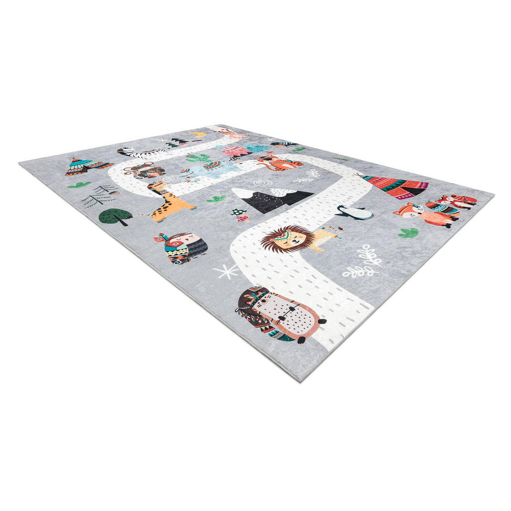 Thumbnail - rugsX Teppich, Grau, Textil, Rechteckig, 80x150 cm, Teppiche & Böden, Teppiche, Teppich Kinderzimmer