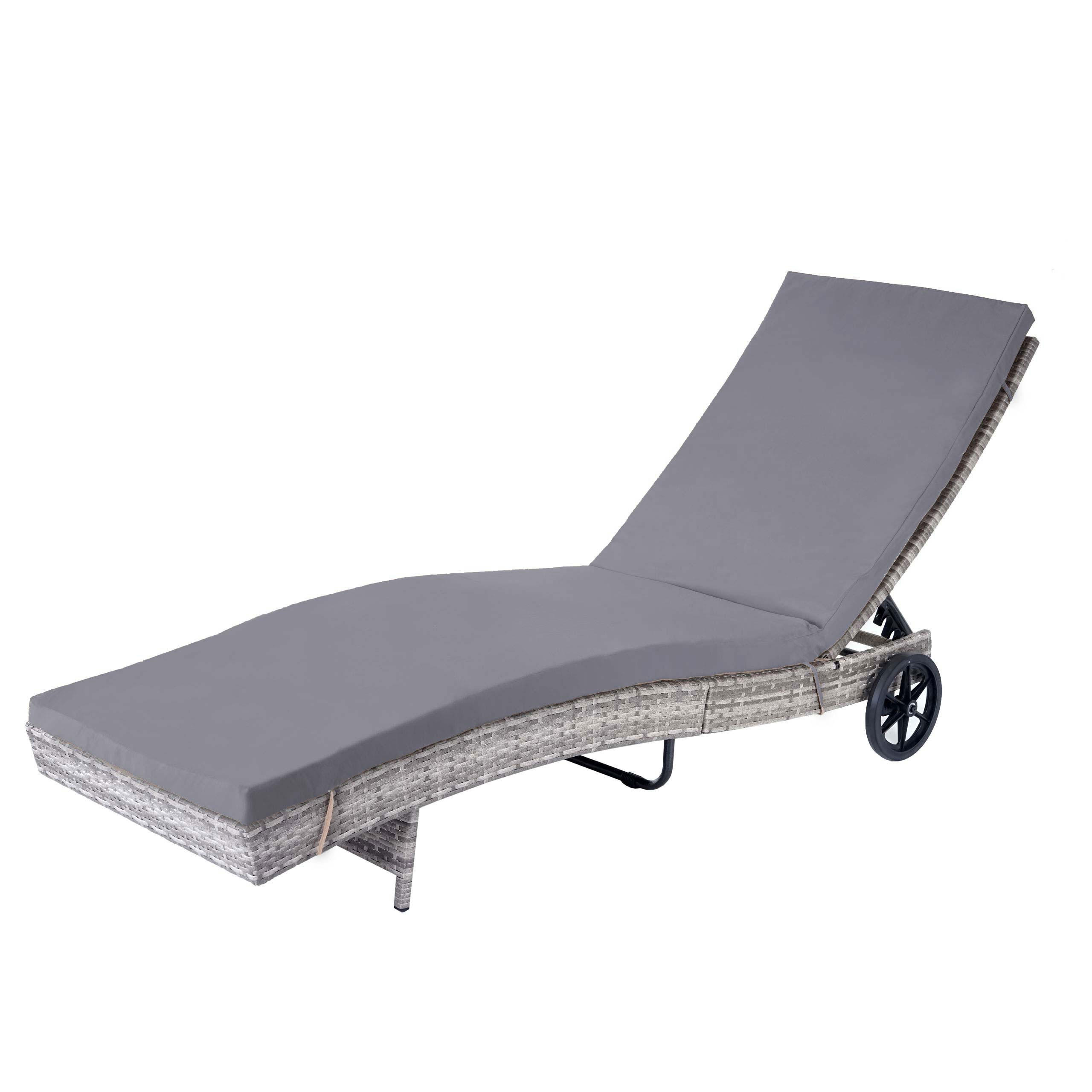 SONNENLIEGE Grau, Grau - Grau, Kunststoff (60/91/205cm) - MCW