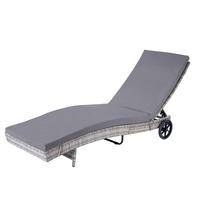 SONNENLIEGE Grau, Grau - Grau, Kunststoff (60/91/205cm) - MCW