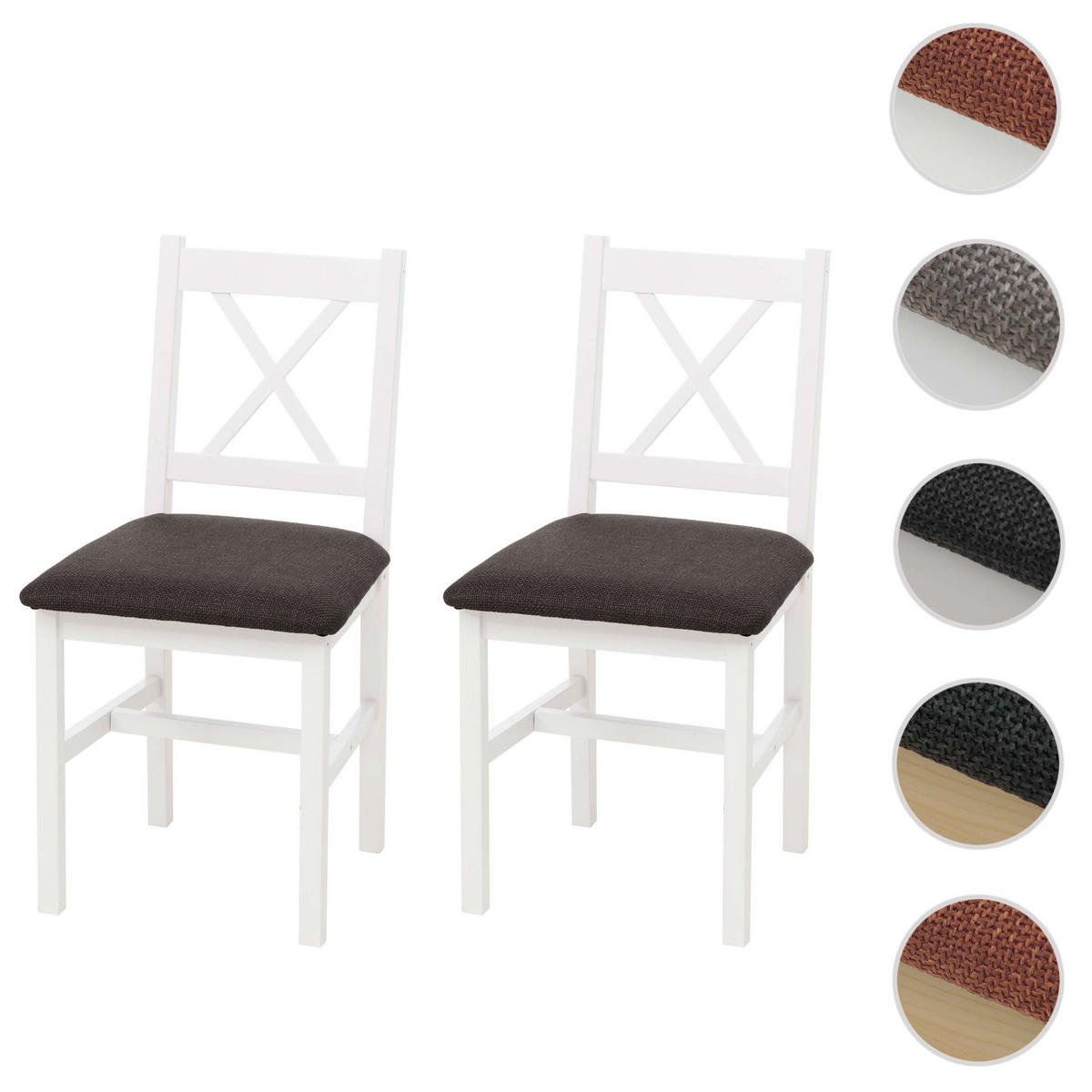 ESSZIMMERSTUHL Weiß, Schwarz 2er-Set - Schwarz/Weiß, Holz (43/85/44cm) - MCW