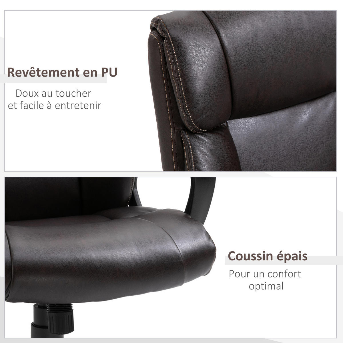 BÜROSTUHL Braun 64.0/73.0/115.0 cm - Braun, Leder (73/115/64cm)