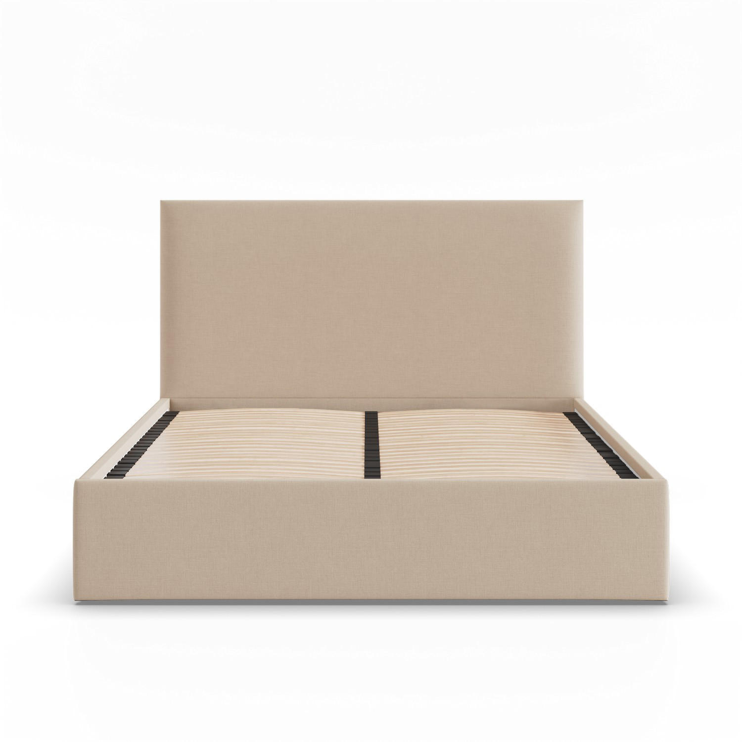 POLSTERBETT MIT KOPFTEIL 140x200 ohne Bettkasten PAOLA, Beige - Beige, Textil (140/200cm) - Mebligo
