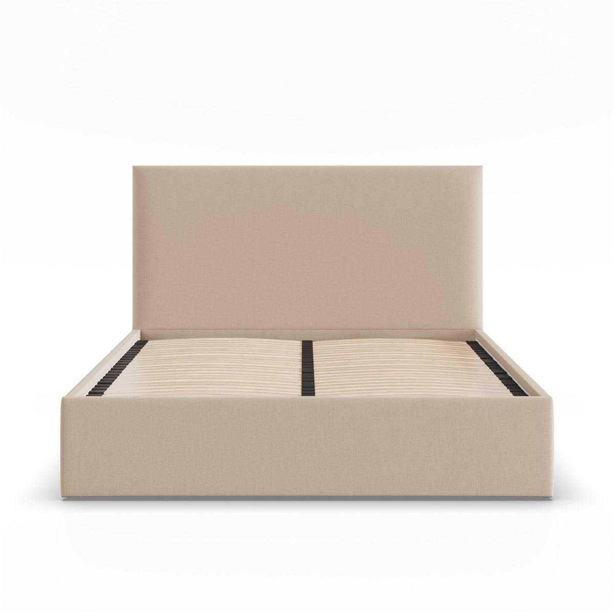 POLSTERBETT MIT KOPFTEIL 160x200 ohne Bettkasten PAOLA, Beige - Beige, Textil (160/200cm) - Mebligo