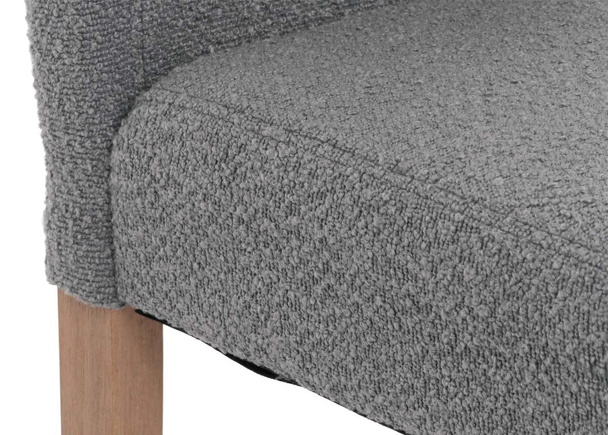ESSZIMMERSTUHL 6er-Set klassisch und zeitlos 90x42x50cm Sitzhöhe 47cm Stoff/Textil Bouclé Holz naturfarbene Beine Grau - Grau, Textil (42/90/50cm) - CHEFGASTRO