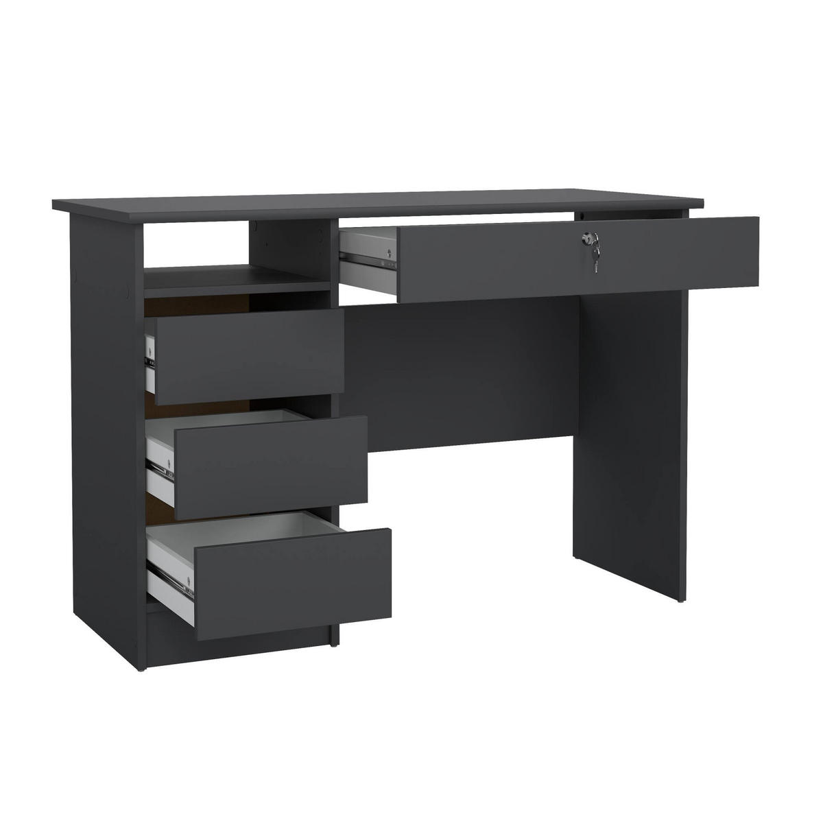 SCHREIBTISCH Grau 48.5/109.3/75.6 cm - Grau, Holzwerkstoff (48.5/109.3/75.6cm) - DMORA