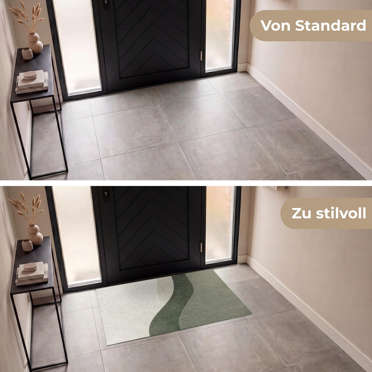 ROHOŽKA Japonsko - Zelená - Abstraktní - Moderní 120x80 cm - olivově zelená, textil/umělá hmota (120/0.4cm) - MuchoWow
