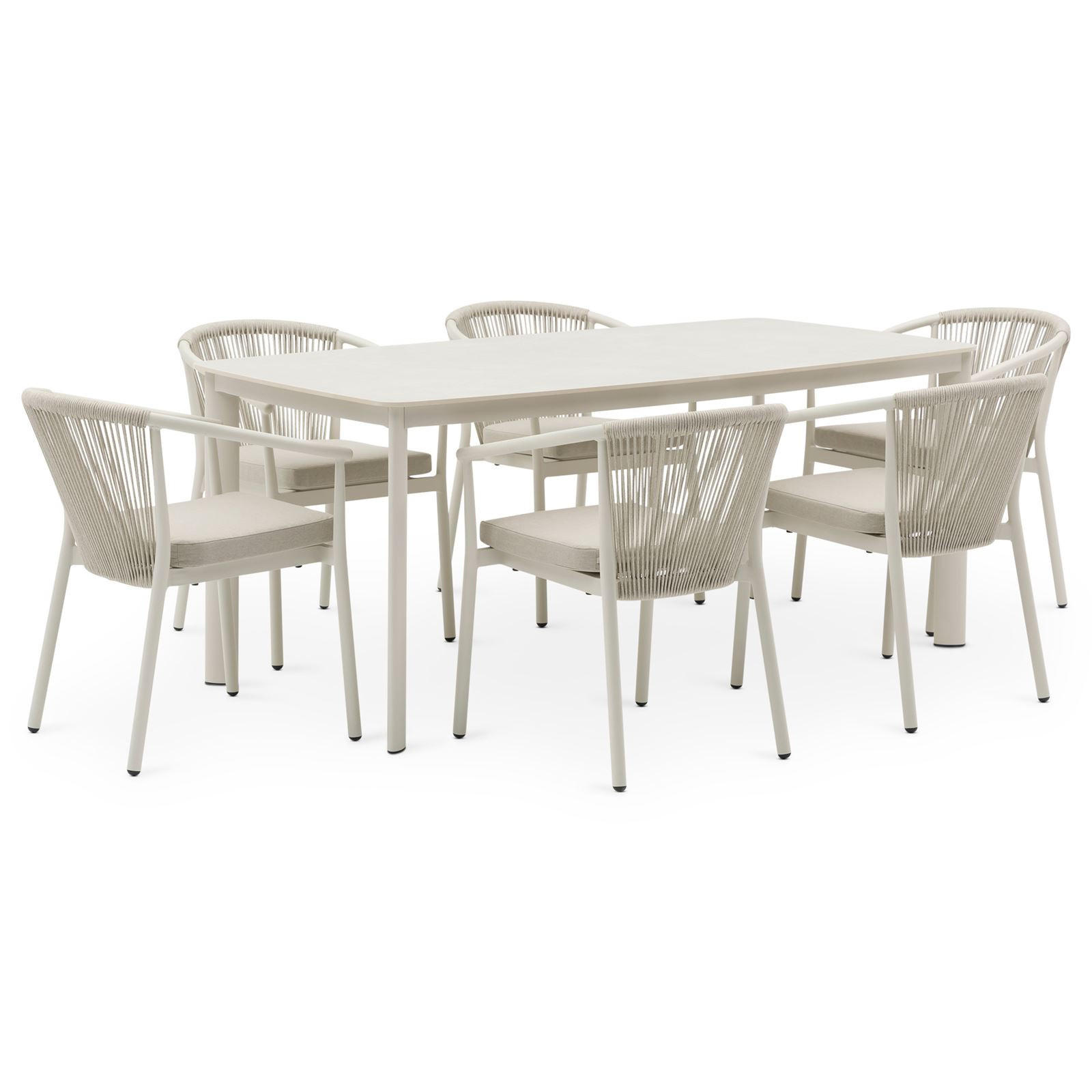 GARTENMÖBELSET TAVOLO - Creme, Textil/Metall - IDIMEX