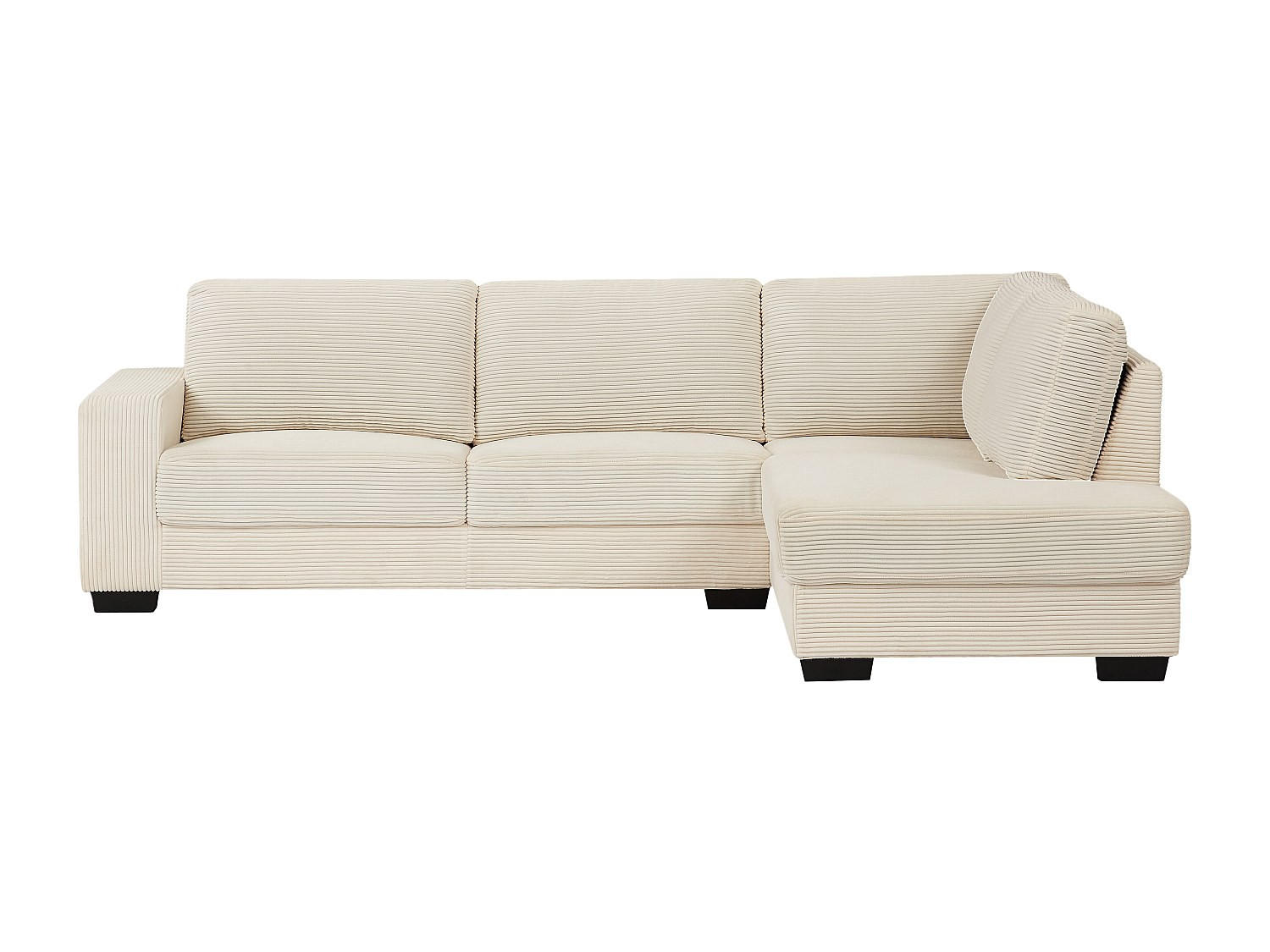 SOFA ohne Schlafmöglichkeit - 5 Personen - Samt - Beige - - Beige, Textil (282/85/208cm) - Vente-Unique