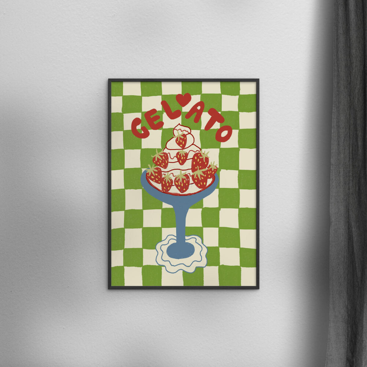 POSTER mit Rahmen Studio Dolci - Gelato - Schwarz/Grün, Holz/Papier (50/70cm) - Poster&Frame