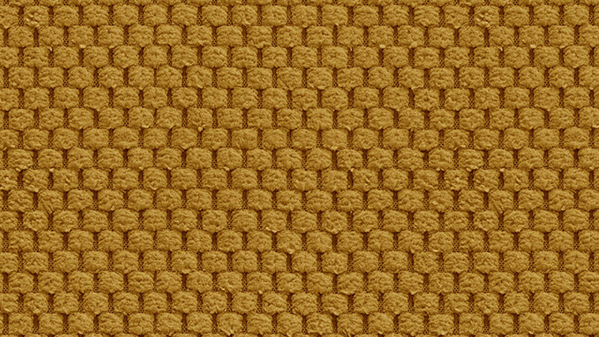 ECKSOFA MELLOW 5-Sitzer, safran - Gelb/Schwarz, Holz/Textil (283/191cm) - Courtois Laville