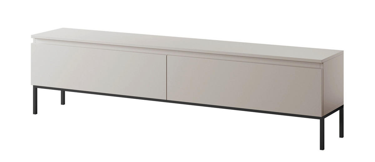 TV-SCHRANK Bemmi Beige mit schwarzen Beinen 175 cm - Beige/Schwarz, Holzwerkstoff/Metall (175/44.5/32cm) - Selsey