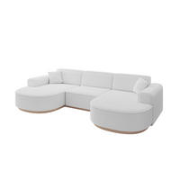 WOHNLANDSCHAFT MARI-U1-v1 - 303x171x83 cm Weiß Bouclé - Weiß, Holzwerkstoff/Textil (303/83/171cm) - ALTDECOR