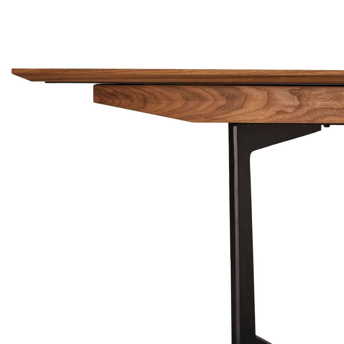 ESSTISCH 200/100/76 Amerikanisches Walnussfurnier rechteckig - Schwarz/Braun, Holz/Metall (200/100/76cm) - Furnhouse