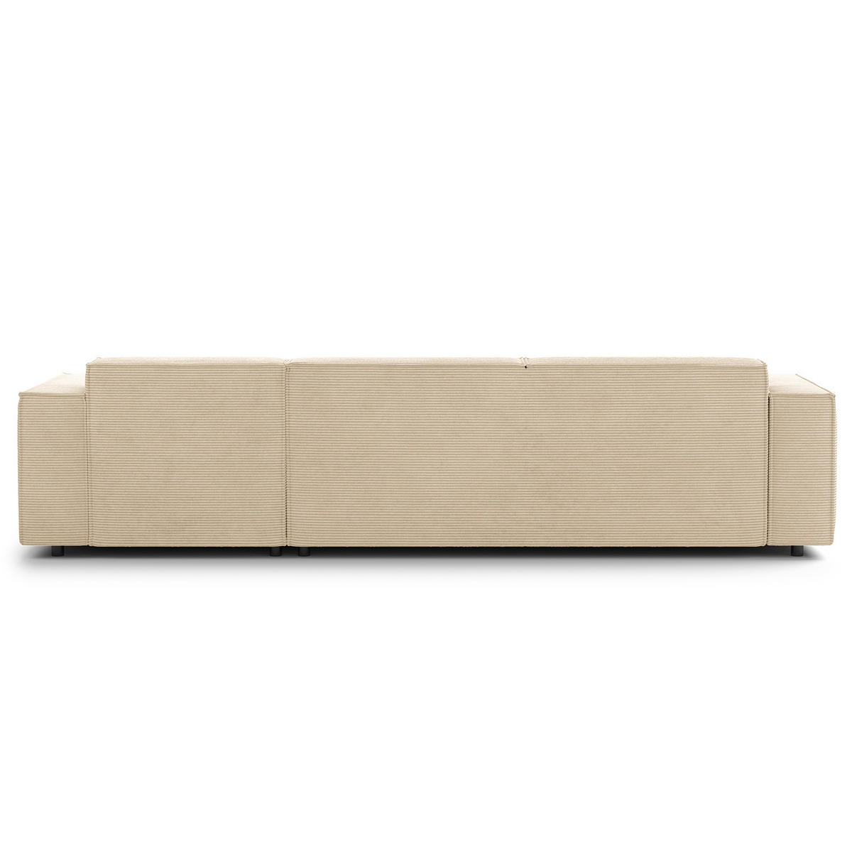 ECKSOFA mit Longchair - Beige/Schwarz, Kunststoff/Textil (294/177cm) - home24