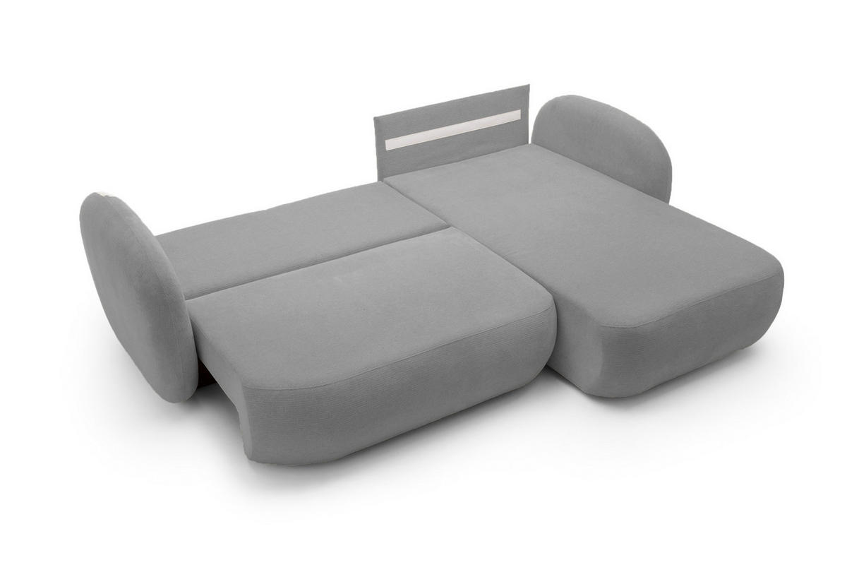 ECKSOFA OLIO L-Form Schlaffunktion mit Bettkasten, lose Rückenkissen, freistehend, RECHTS 248x174 cm Dark grey - Dunkelgrau, Holz/Textil (248/174cm) - DomoHome