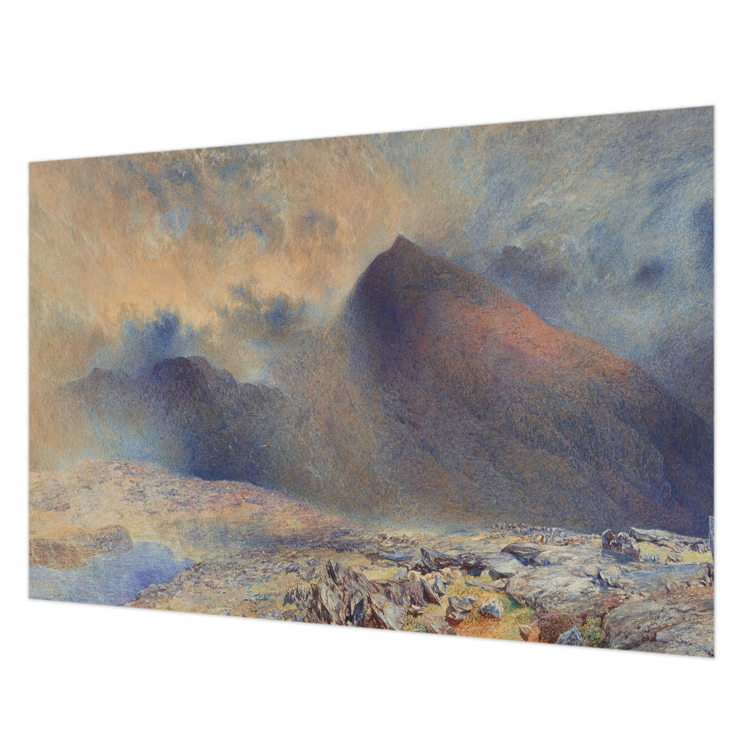 FOTOTAPETE 152x104 cm - Berglandschaft - Schwarz, Textil (152/104cm) - Wallfluent