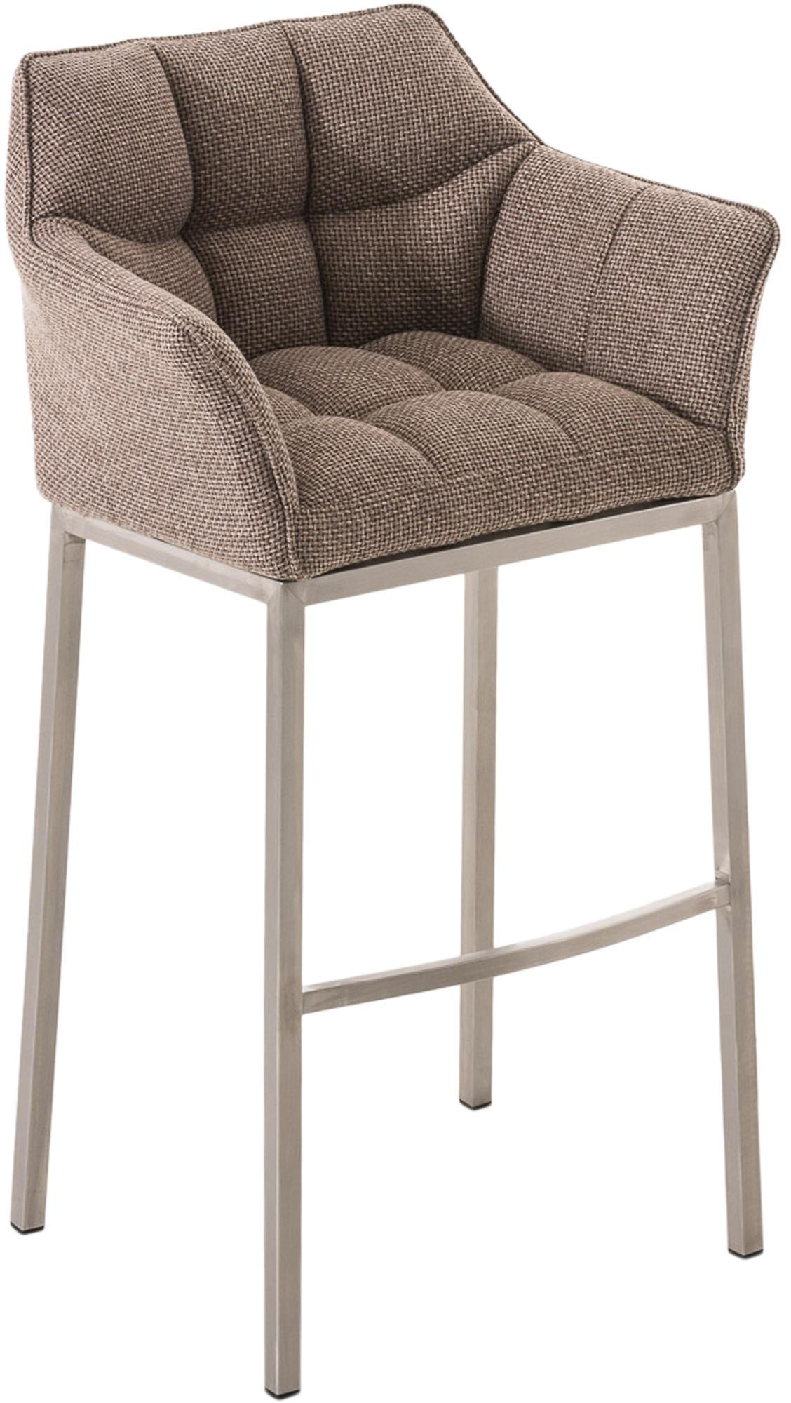CLP Barhocker Dunkelbraun, Edelstahl 64x110x48 cm