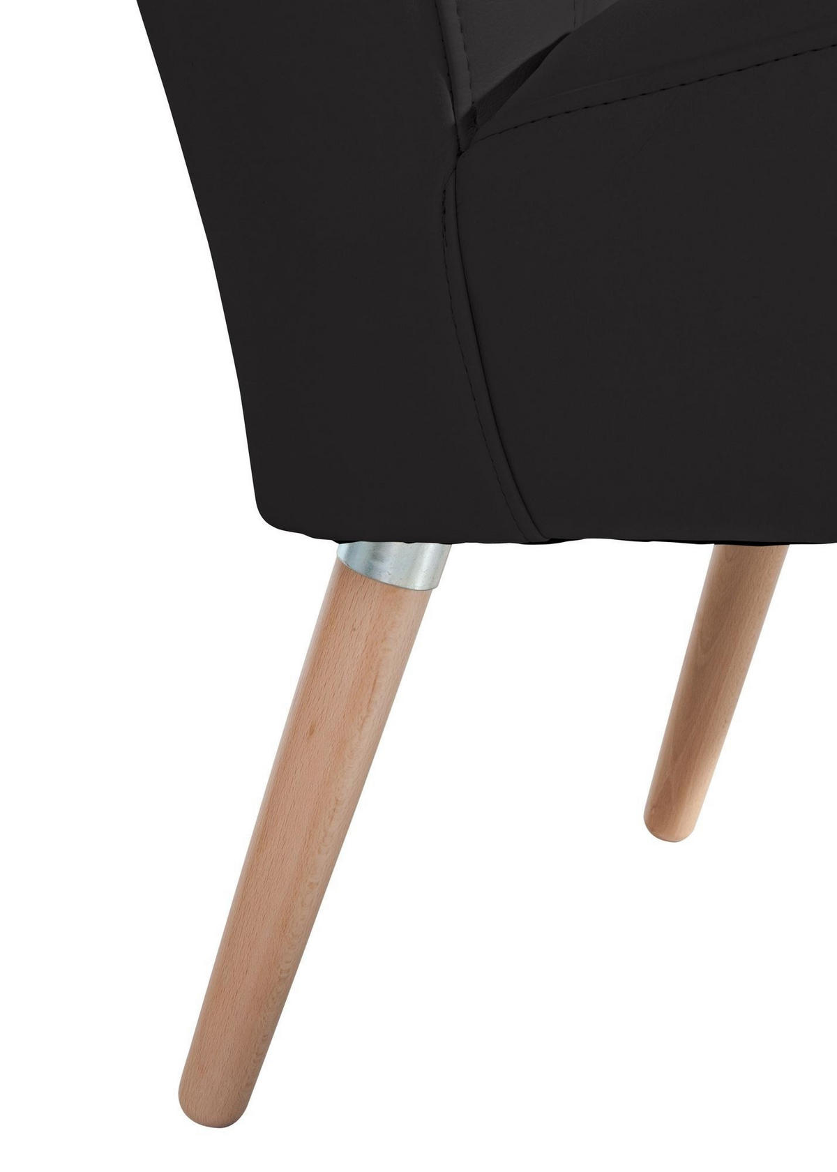 SESSEL Kassi Bezug Kunstleder Buche natur / schwarz - Schwarz, Kunststoff (69/80/68cm) - 58aufmkessel
