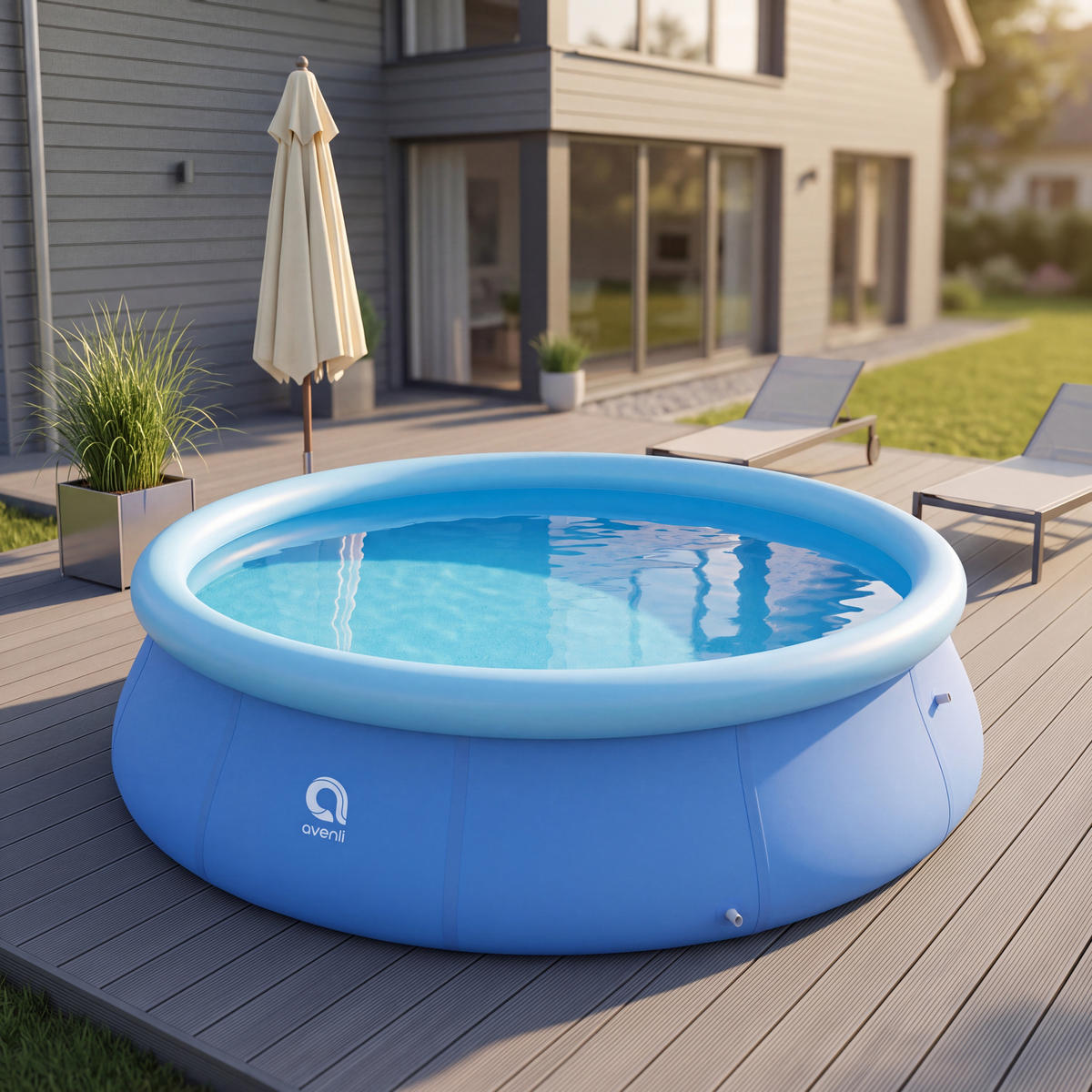 POOL Aufstellpool Ersatzpool Prompt Set rund 366x91cm blau ohne Filterpumpe - Blau, Kunststoff (360/90/360cm) - Avenli
