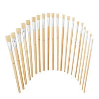 20-TLG.BORSTENPINSEL-SET - Hellbraun, Holz/Textil (2.4/33/1.7cm) - Relaxdays