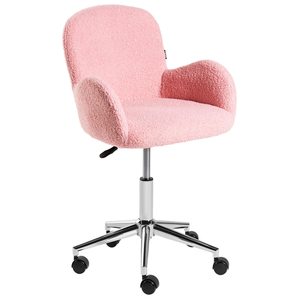 SCHREIBTISCHSTUHL Bouclé Rosa Priddy - Pink, Textil (60/79/60cm) - Beliani