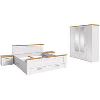 BETTANLAGE Verona Sibiu Lärche Nachbildung 5-tlg. - Lärchefarben, Holzwerkstoff - Xonox