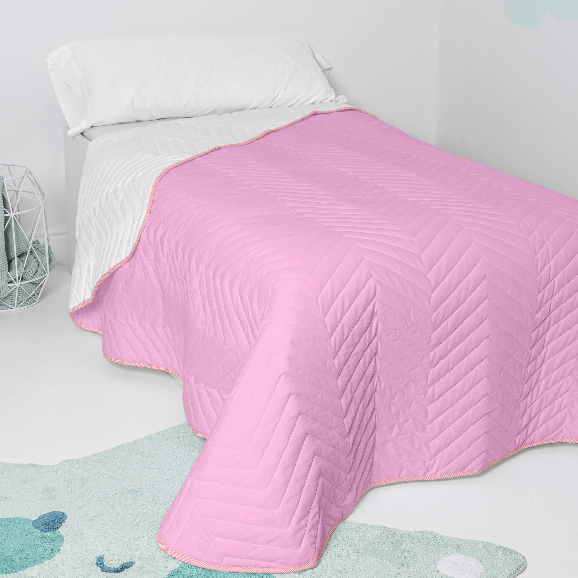 TAGESDECKE arista 200x260 cm (bett 105) rosa - Pink, Textil (200/260cm) - Happy Friday