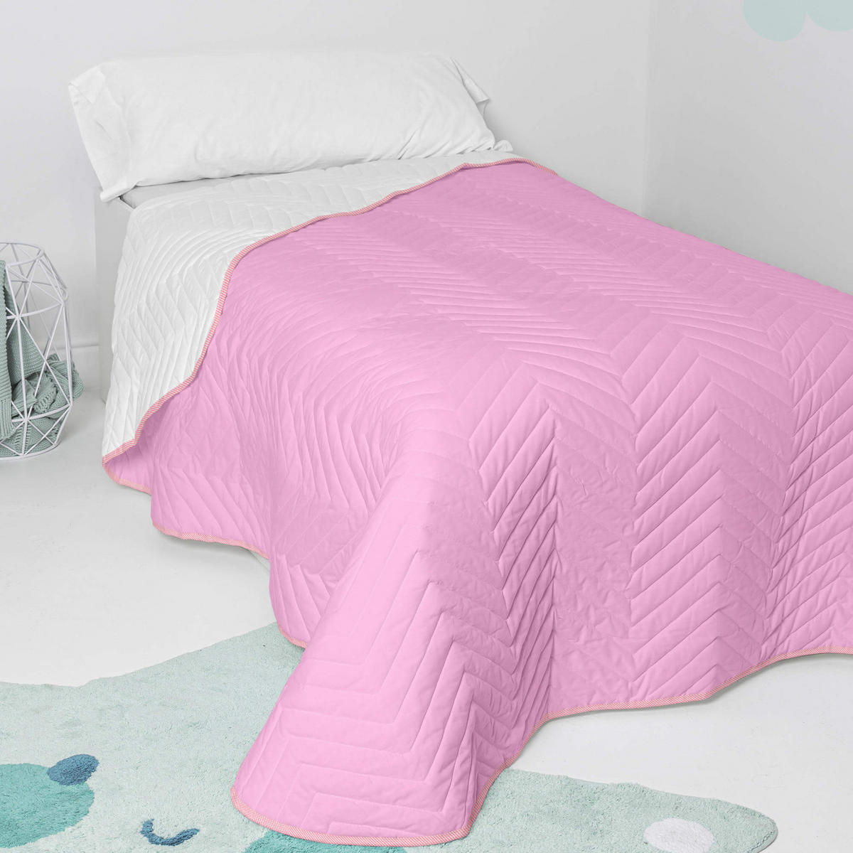 TAGESDECKE arista 200x260 cm (bett 105) rosa - Pink, Textil (200/260cm) - Happy Friday