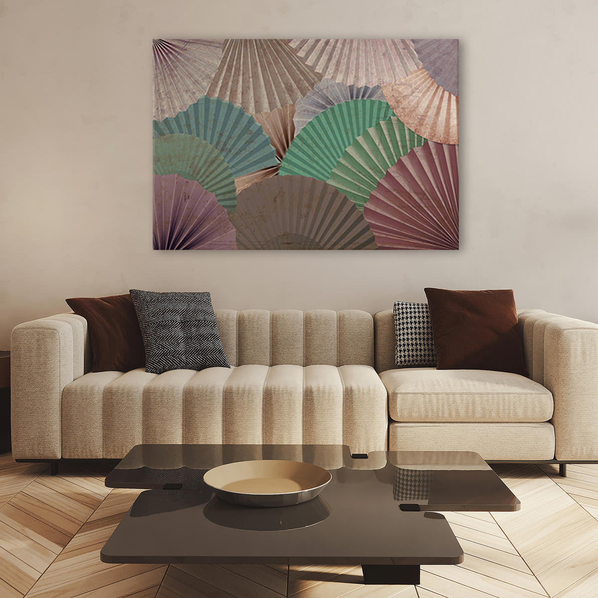 WANDBILD einfache fans - Braun, Textil (60/40cm) - Feeby