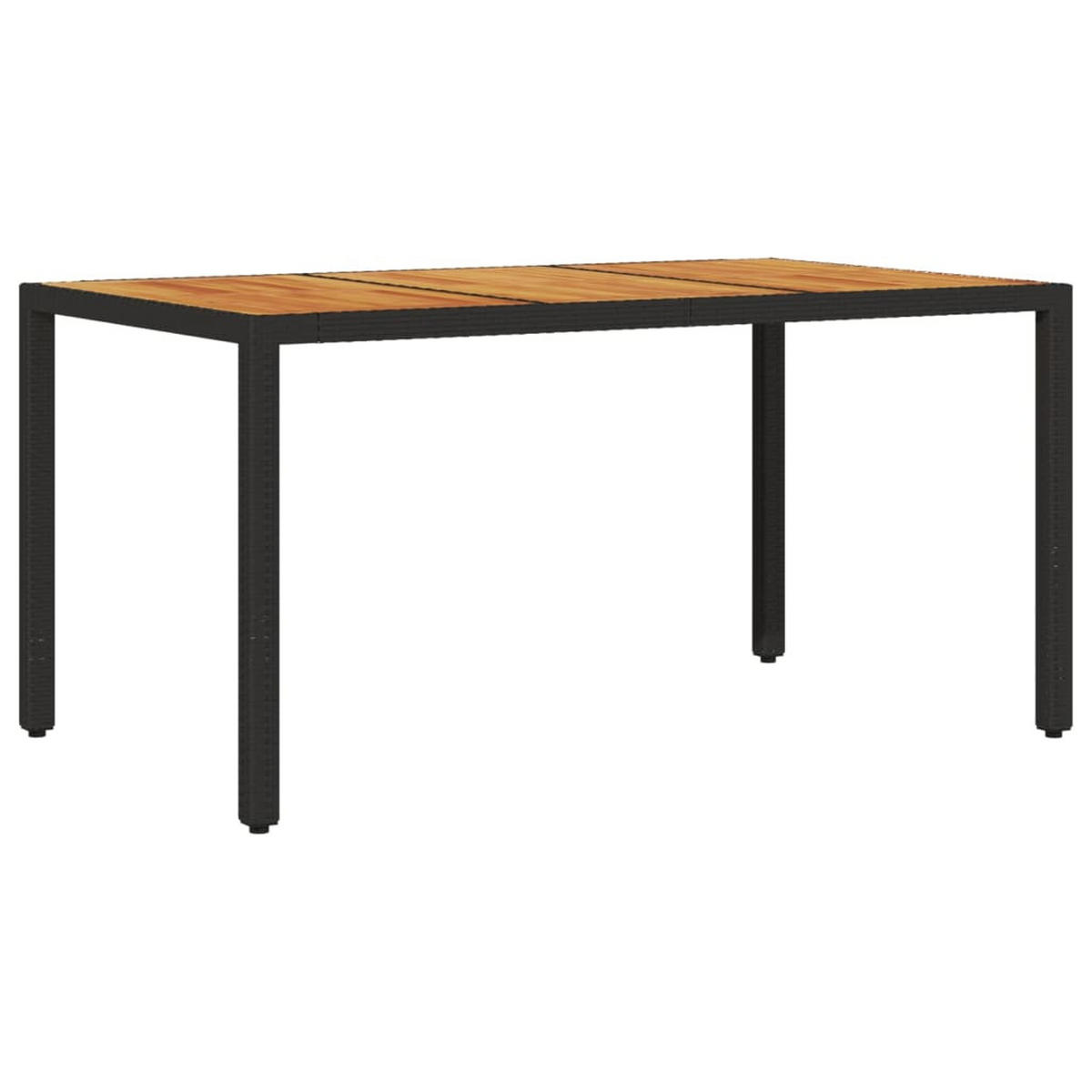 GARTEN-ESSGRUPPE 7-TLG. Mit Kissen Schwarz Poly Rattan Akazie - Schwarz, Kunststoff - vidaXL