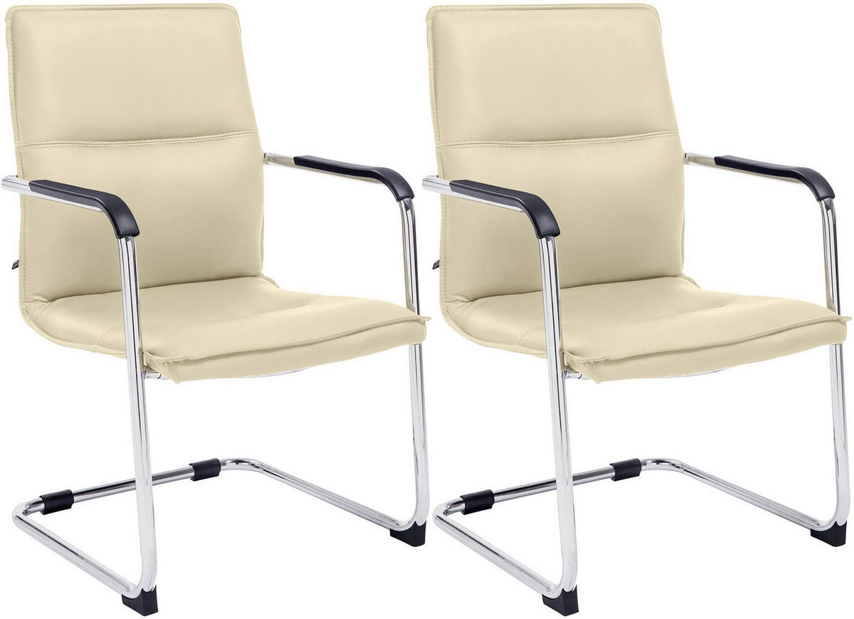 SCHWINGSTUHL 2er Set Lederlook Creme - Creme, Textil/Metall (57/92/59cm) - CLP