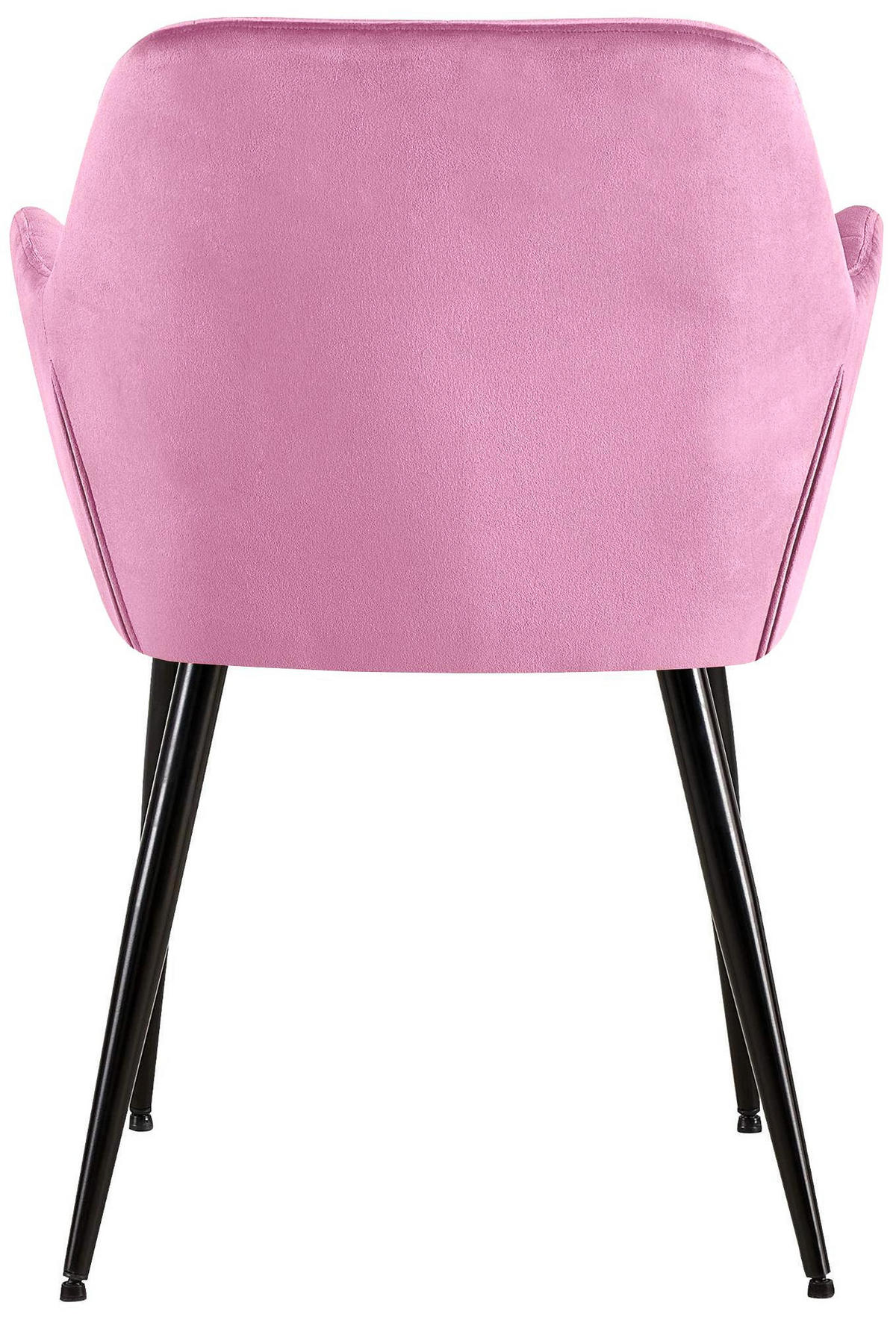 ARMLEHNENSTUHL 2er Set Samt rosa - Schwarz/Rosa, Textil/Metall (56.5/84/61cm) - CLP