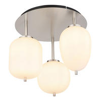 LED DECKENLEUCHTE Metall Silber Opal 3-Flammig - Silberfarben, Glas (46/46/36cm) - Globo Lighting