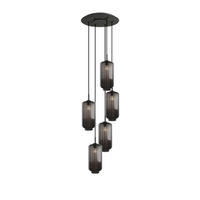 GALERIELEUCHTE Velo 5-flammig Rauch Ø 18cm - Anthrazit/Schwarz, Glas (18/18/33cm) - s.luce