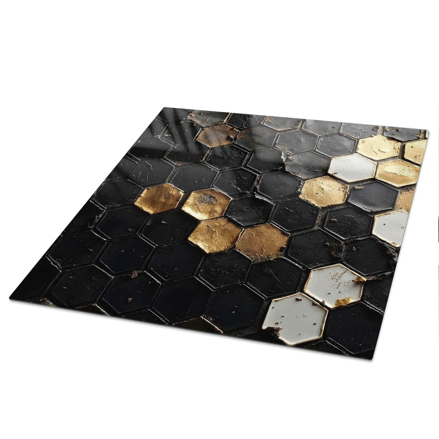 TISCHPLATTE 50x50 cm – Geometrisches Mosaik - Grün, Glas (0.4/50/50cm) - Wallfluent