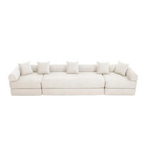 ECKSOFA 270/180/64 cm Beige aus Cord mit Schlaffunktion und Seitentasche - Beige, Textil (180/270cm) - OKWISH