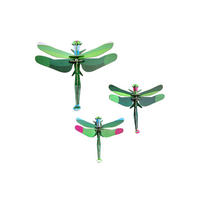 WANDDEKO Jade-Libellen-Trio 21/11 cm - Grün, Wellpappe (21/11/21cm) - KUNSTLOFT