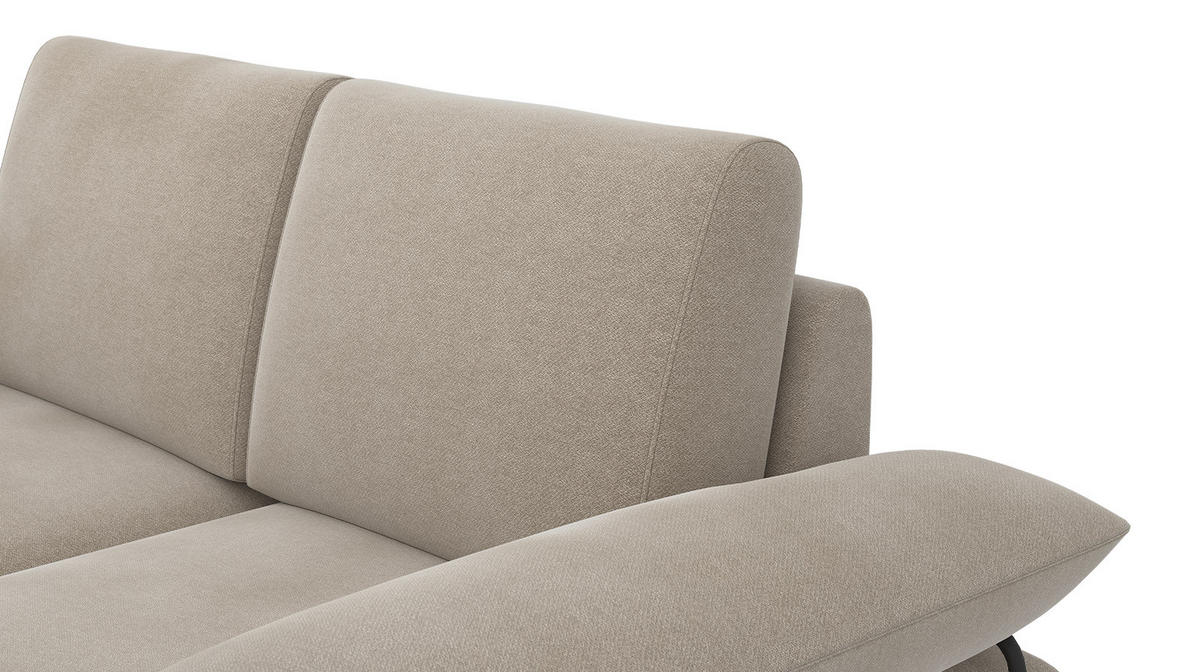 SOFA LORI 2-Sitzer, creme - Creme/Schwarz, Holzwerkstoff/Textil (185/87/96cm) - Courtois Laville