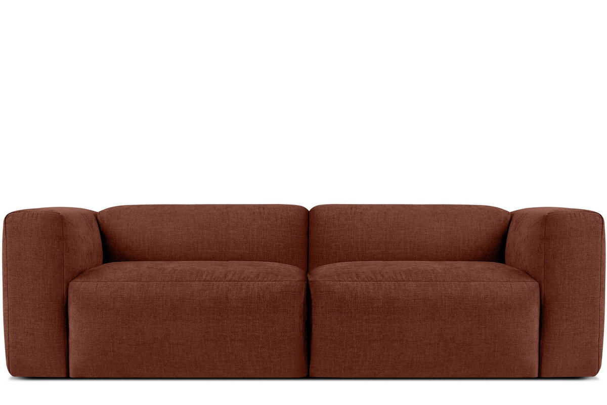 2,5-SITZER-MODULSOFA BUFFO mit extrem weicher und bequemer Sitzfläche, Gewebestoff, orange - Dunkelorange, Textil (250/73/96cm) - KONSIMO®