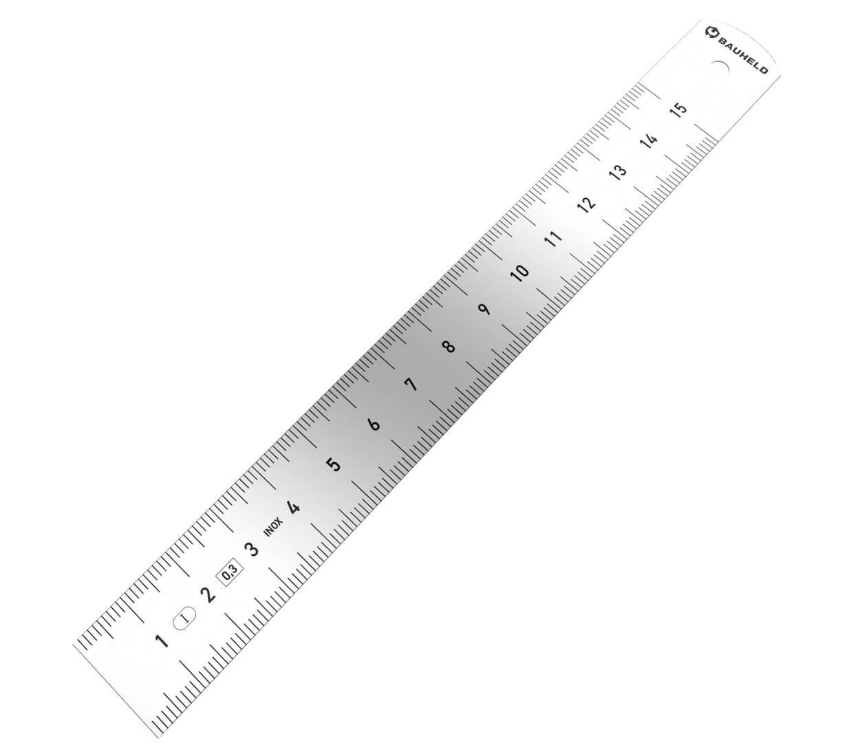 STAHLLINEAL 150 mm Edelstahl Genauigkeitsklasse Eg 1 - Silberfarben, Metall (15/3/1cm) - BAUHELD