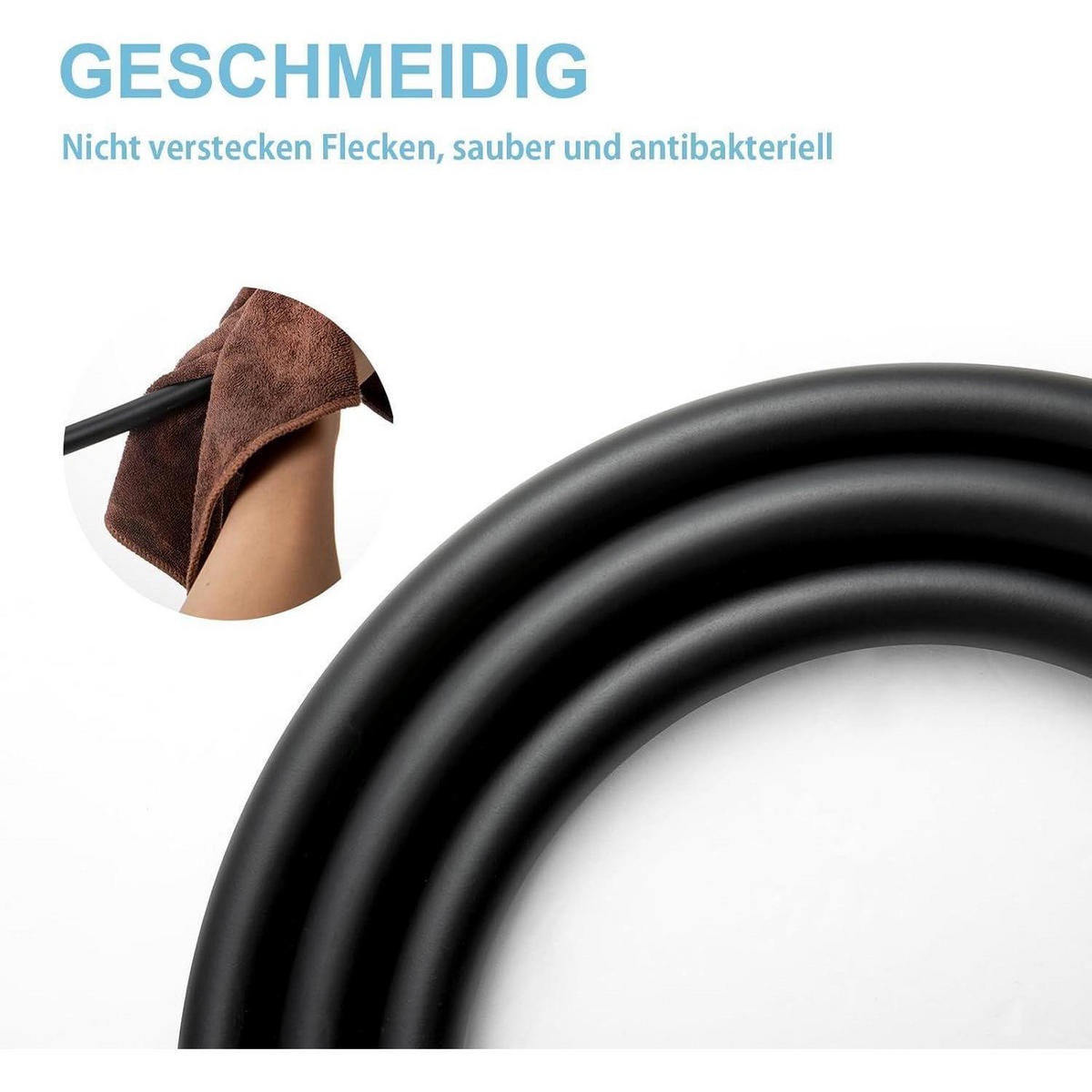BRAUSESCHLAUCH 2,5 m mattschwarz - Schwarz, Kunststoff (1.4/1.4/250cm)