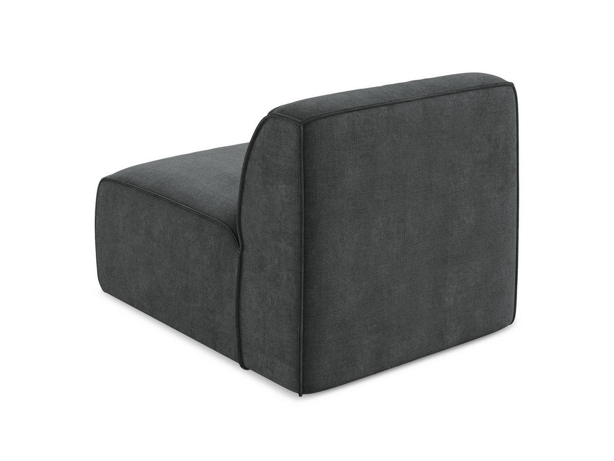 SOFAELEMENT Chenille Stoff Grau - Dunkelgrau/Schwarz, Holzwerkstoff/Kunststoff (80/70/102cm) - Makamii